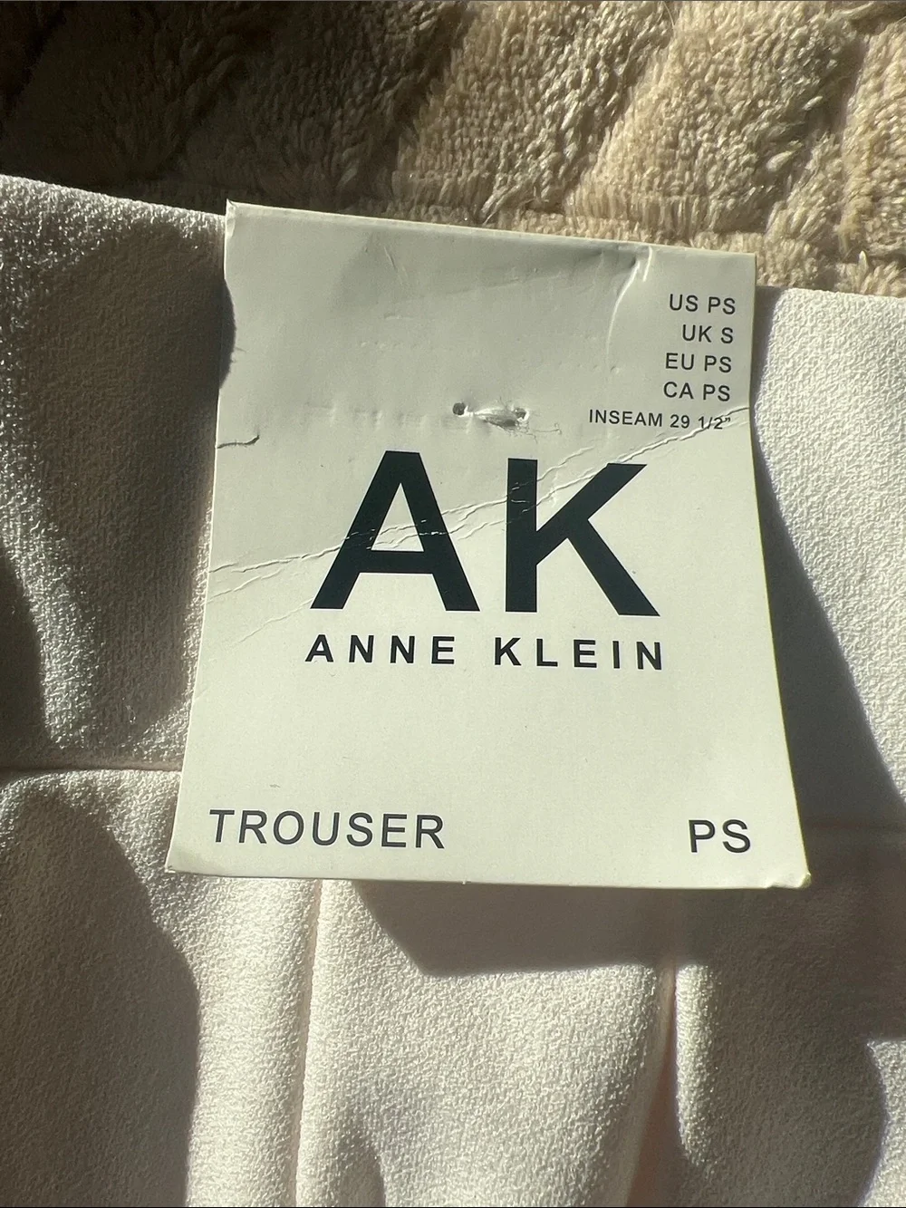 Anne Klein Flared Full Length Cream Pull-On Trousers